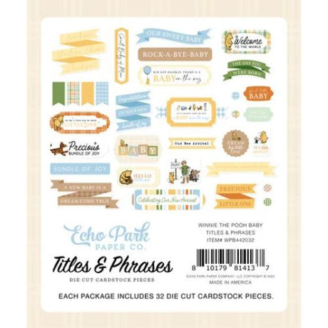 Echo Park Winnie The Pooh Baby Titles & Phrases (WPB442032)