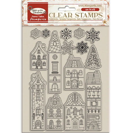 Stamperia Gear up for Christmas Clear Stamps Cozy Houses (WTK196)