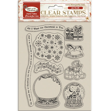 Stamperia Gear up for Christmas Clear Stamps Snowglobes (WTK197)