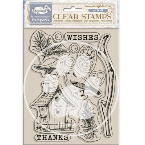 Stamperia Create Happiness Dewdrops Clear Stamps Nest Bird (WTK206)