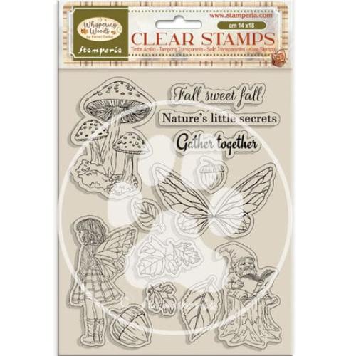 Stamperia Whispering Woods Clear Stamp Mushrooms and Fairies (WTK225)