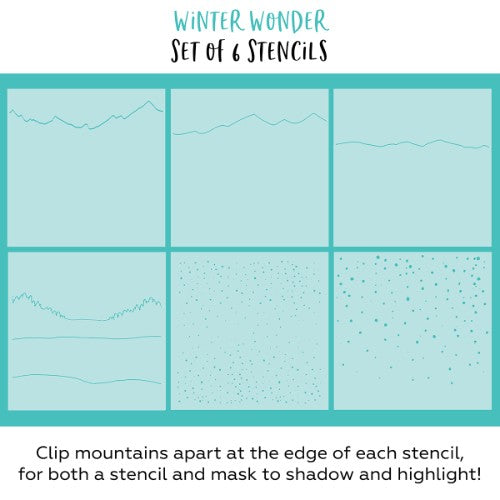 Honey Bee Stamps - Winter Wonder Background | Set of 6 Stencils