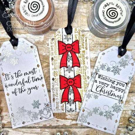 Woodware Clear Singles Christmas Celebrations 8 in x 2.6 in Stamp Set