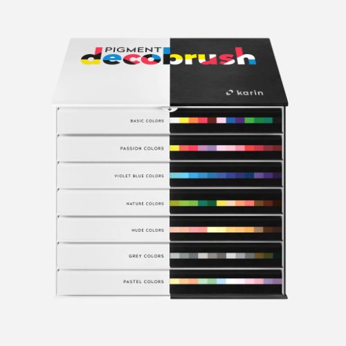 Karin Brushmarker PIGMENT decobrush MASTER Set 84 pcs. (Basic, Passion, Violet-Blue, Nature, Nude, Grey, Pastel) - Postage as per Actual